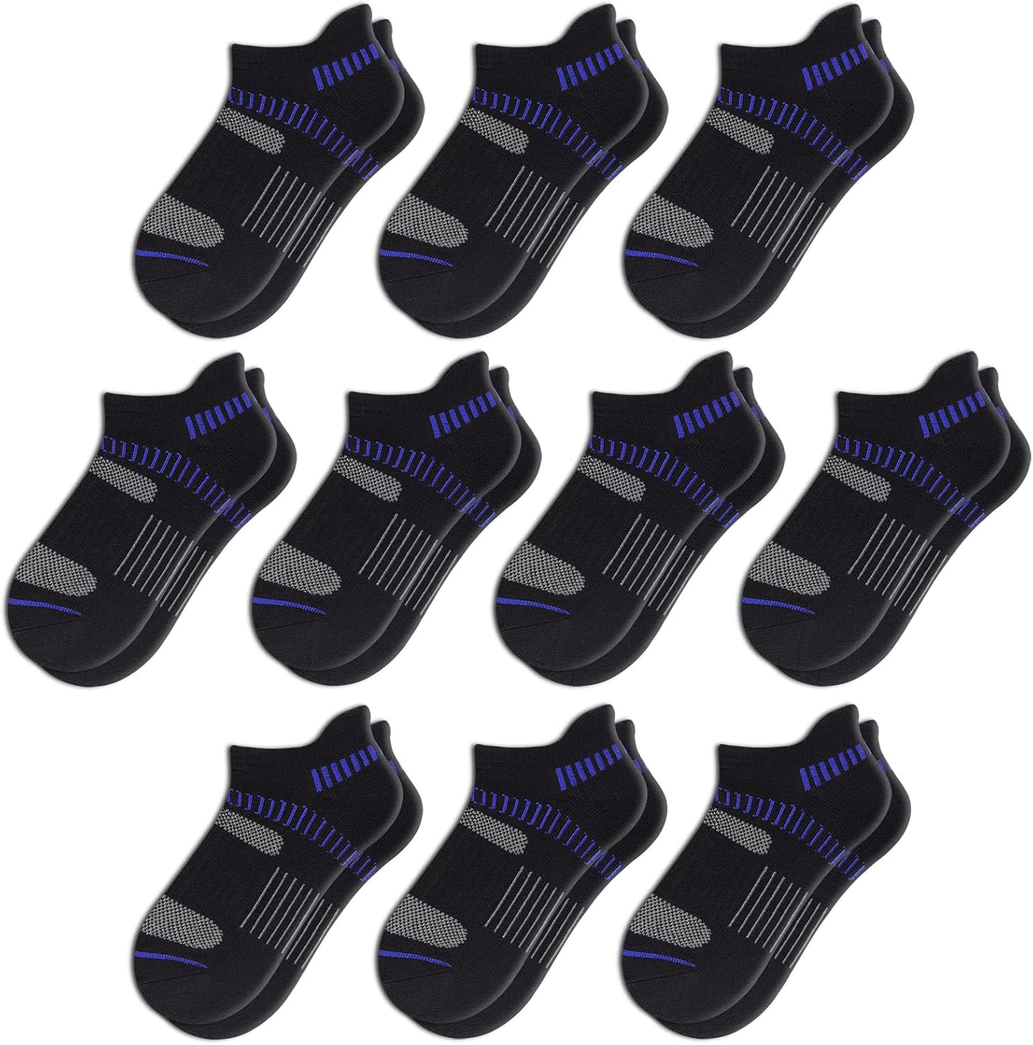 Comfoex 10 Pairs Boys Socks For Kids 4-6 8-10 6-8 Years Old Athletic Ankle Socks Short Cotton Socks With Cushioned Sole