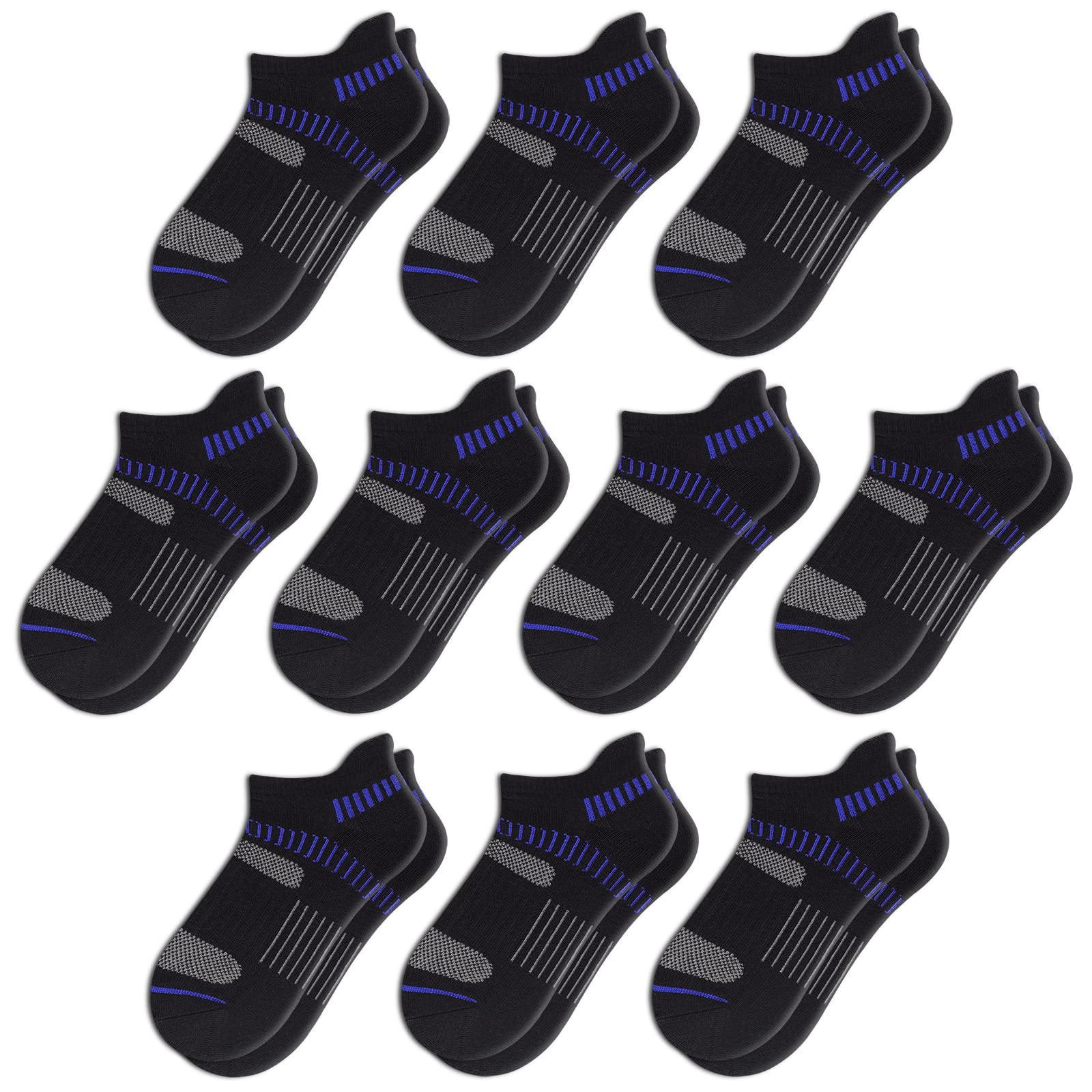 Comfoex 10 pares de calcetines deportivos para niños de 4 a 6, 8 a 10, 6 a 8 años, calcetines cortos de algodón con suela acolchada