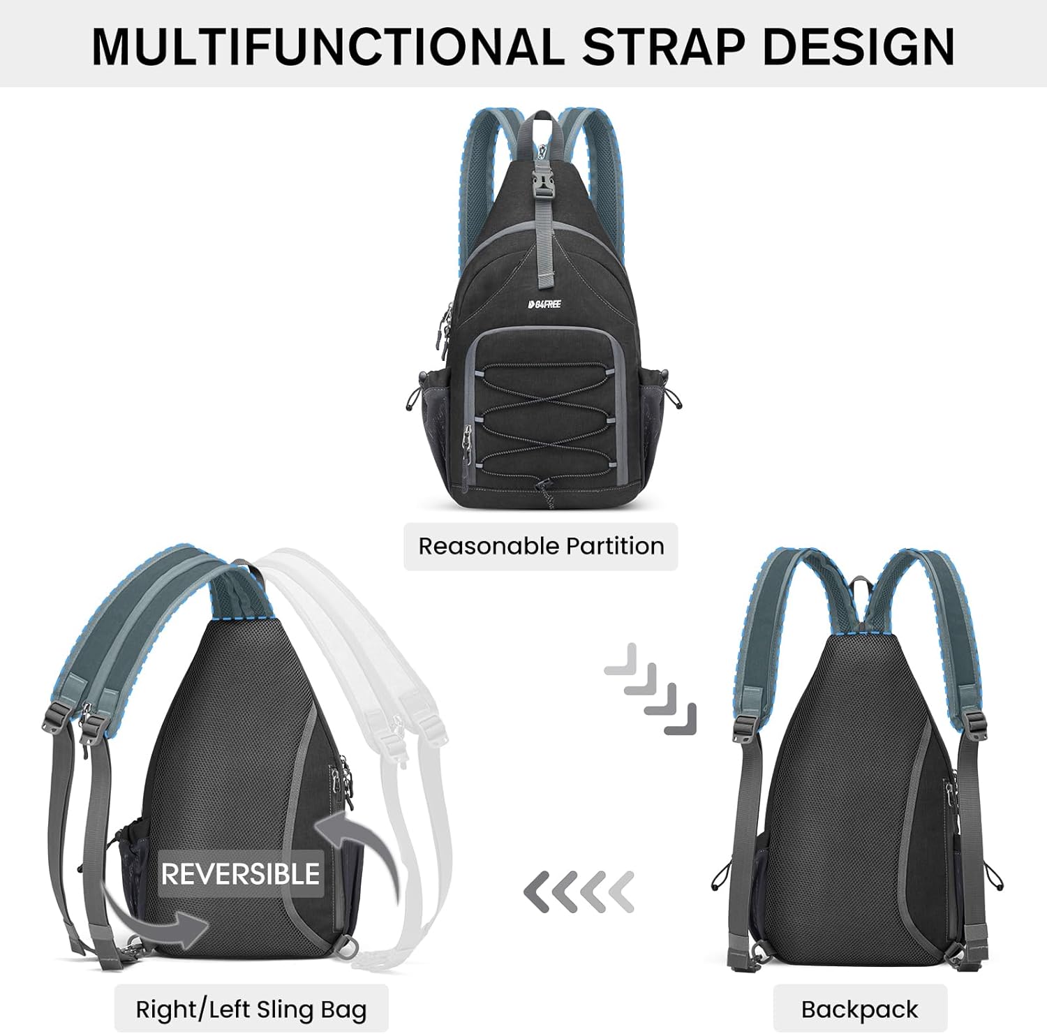 G4Free Pickleball Backpack, Men's & Women's Adjustable Crossbody Sling Bag, Lightweight Paddle Bag - Image 7