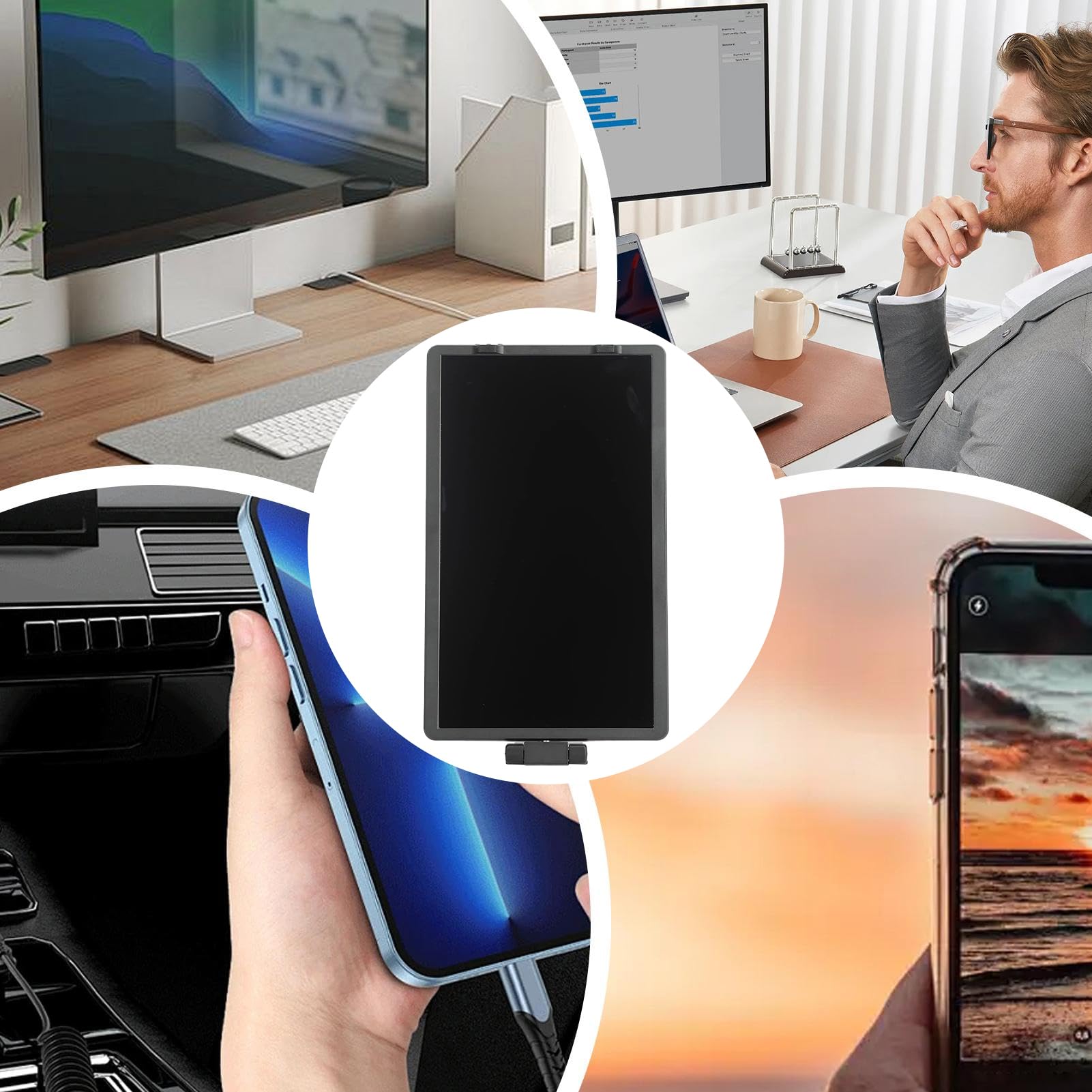 Generisch Estensione dello schermo da 35,8 cm | Monitor esterno per laptop, 1080p, con due porte, per scrivania, casa, programmazione, design, presentazione