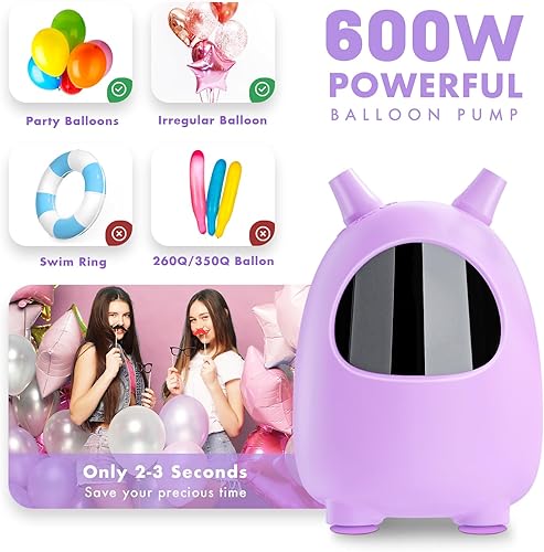 Miniatura 9 de Bomba de globo eléctrica, inflador de globos de SPLAKS bomba de aire, soplador de globos portátil para arco de guirnalda, decoración de fiesta