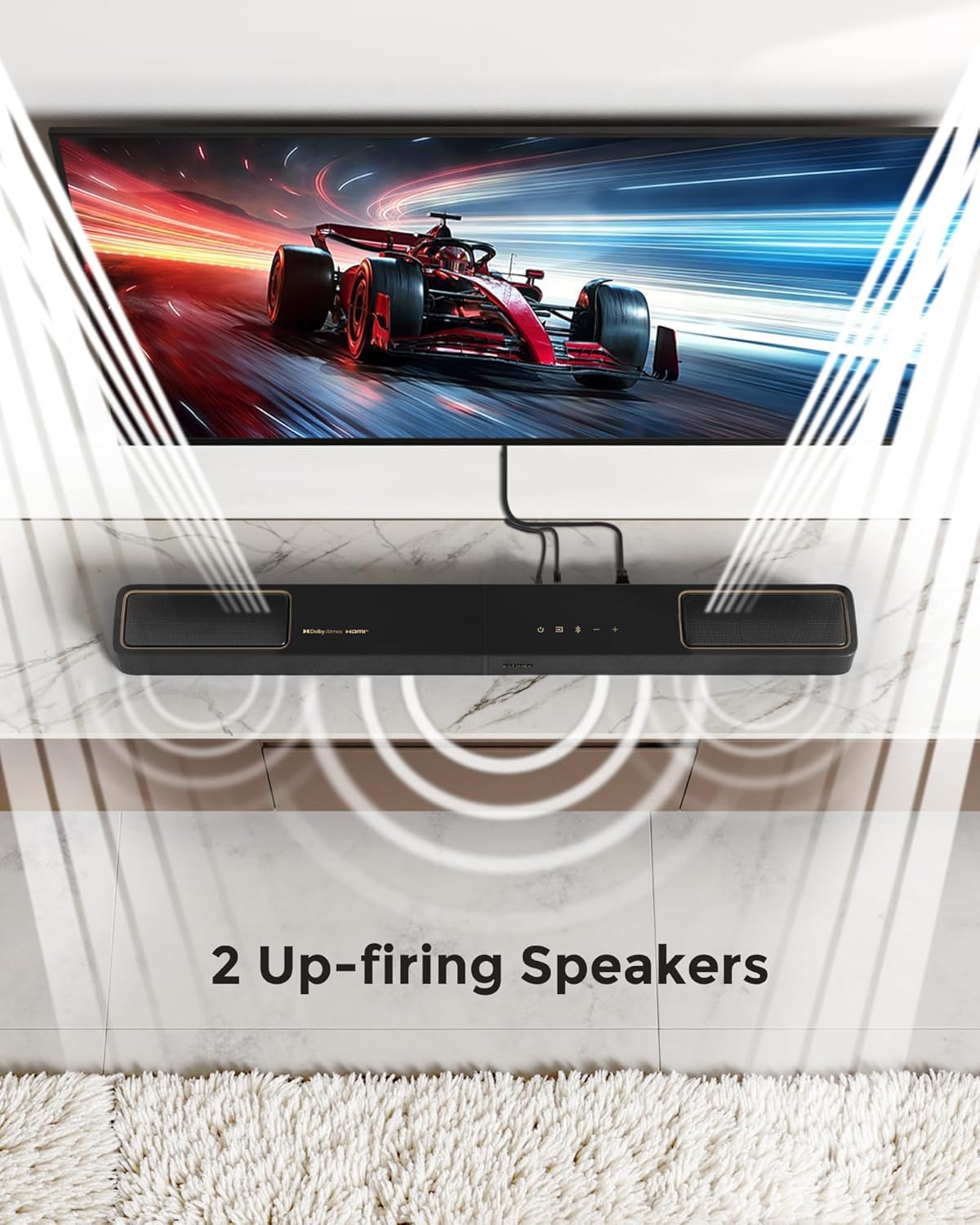 ULTIMEA 5.1.2ch Sound Bar with Dolby Atmos, Surround Sound System for TV with 2 Surround Speakers, Sound Bar for Smart TV, Soundbar with Subwoofer for Home Theater, BT 5.4, HDMI eARC, Skywave F40 - Image 7