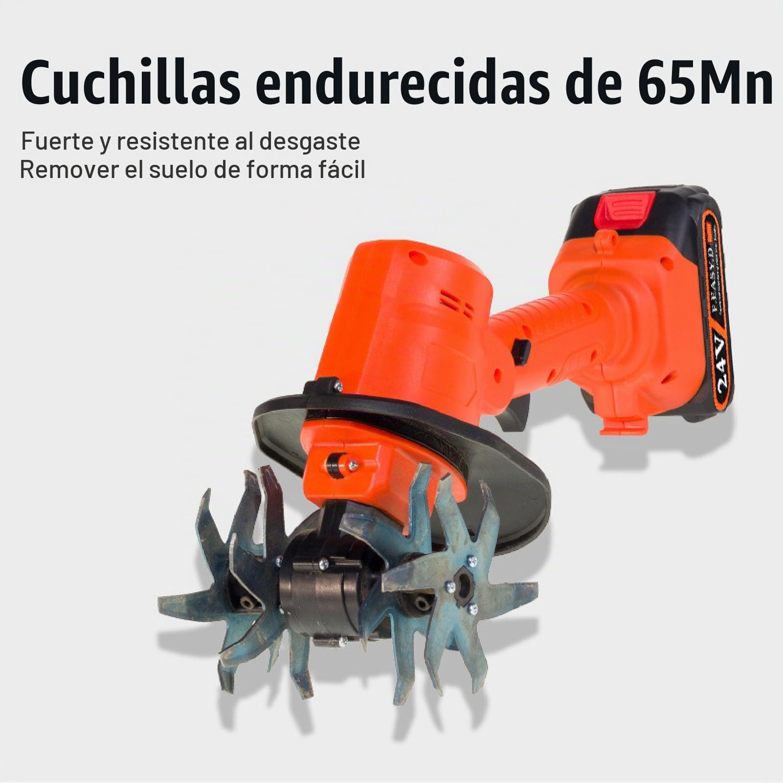 Cultivador Inalámbrico de Jardín Batería Litio 1500 mAh para Cultivo Suelo y Deshierbe Herramienta Jardinería Ergonómica Enchufe Europeo 100-240 V
