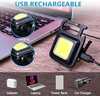 URAQT Mini LED Munkalámpa 2db - 800 Lumen COB Kulcstartós Zseblámpa 4 Üzemmóddal, USB Tölthető, Mágneses Talppal, Sörnyitóval Kempinghez, Au 6