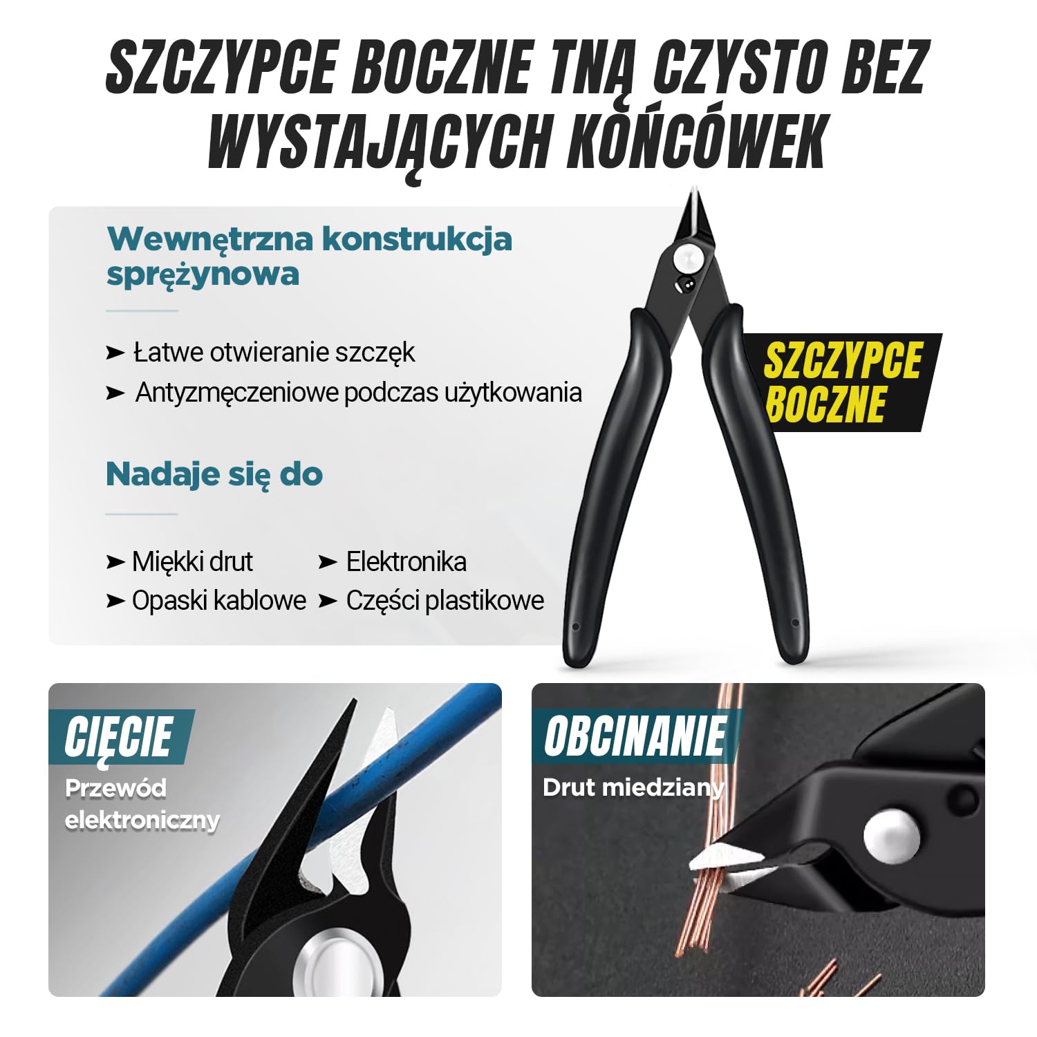 AMPCOM Zestaw narzędzi do zaciskania Ethernet 7 w 1 RJ45/RJ11 zestaw narzędzi sieciowych do złączy Cat6/Cat5e/Cat5 RJ45 ze 110 narzędziami do ściągania izolacji w przenośnej wodoodpornej torbie