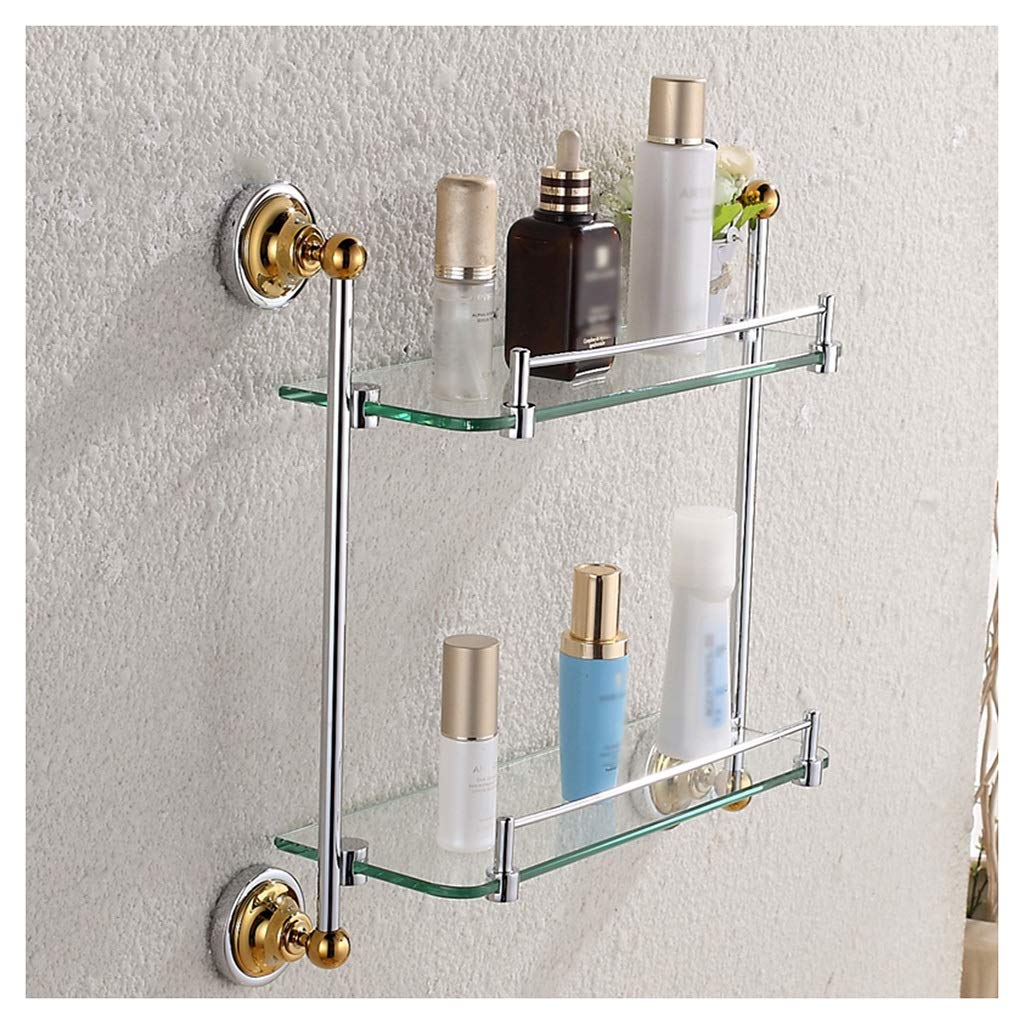Étagère double en verre support de rangement mural de cuisine