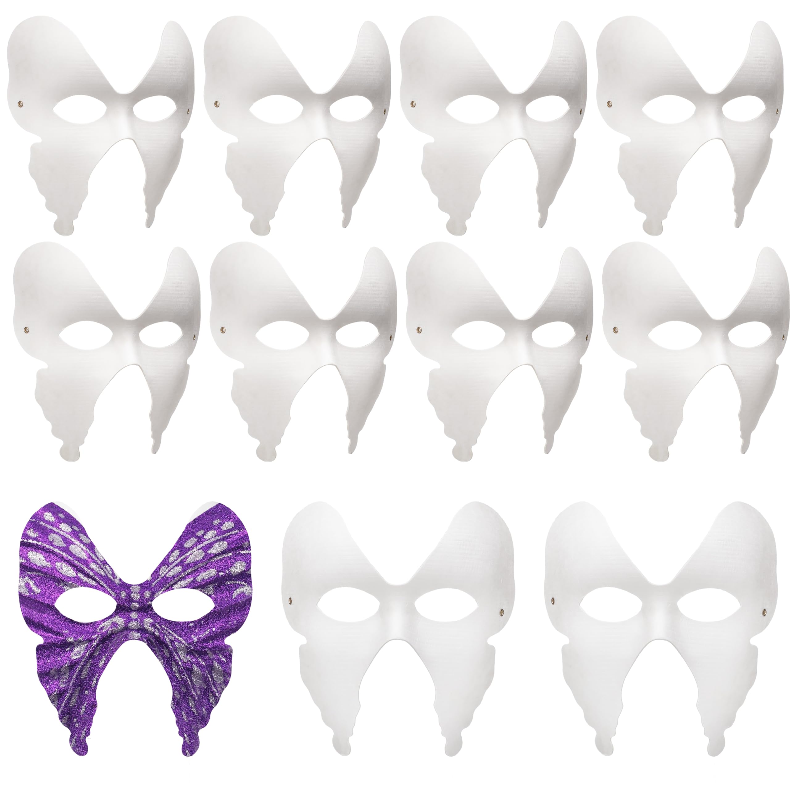 zrfgbxim 10 Pièces Masque Cygne, Masque de Renard, Therian Mask, Masques en Papier à Peindre Blanc, DIY Peinture Masques de Peintable pour Halloween Cosplay Mardi Gras Party