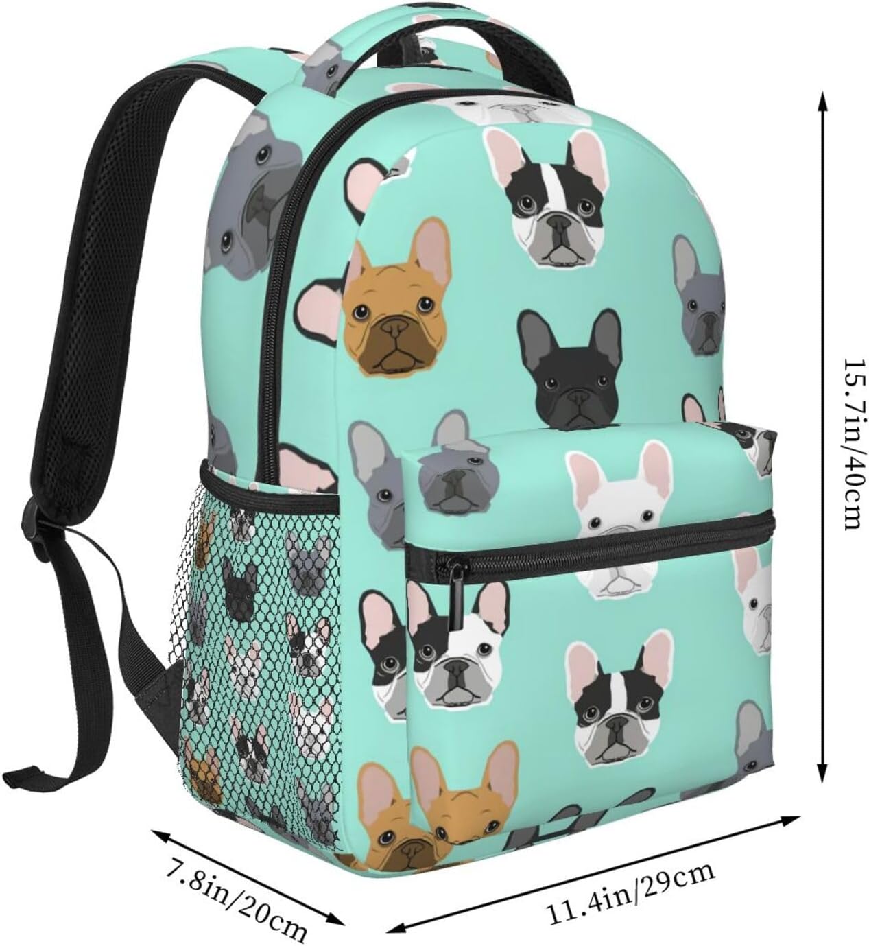 Dog Cool French Bulldog Backpack For School Laptop Bags Bookbag Big Casual Daypack For Student Girls Boys Kids Teens Travel Sports Work - Image 2