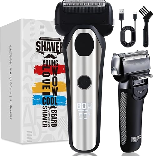 NONK Maquinilla de afeitar eléctrica, afeitadoras eléctricas para la cara, afeitadoras inalámbricas recargables, afeitadoras secas y húmedas,