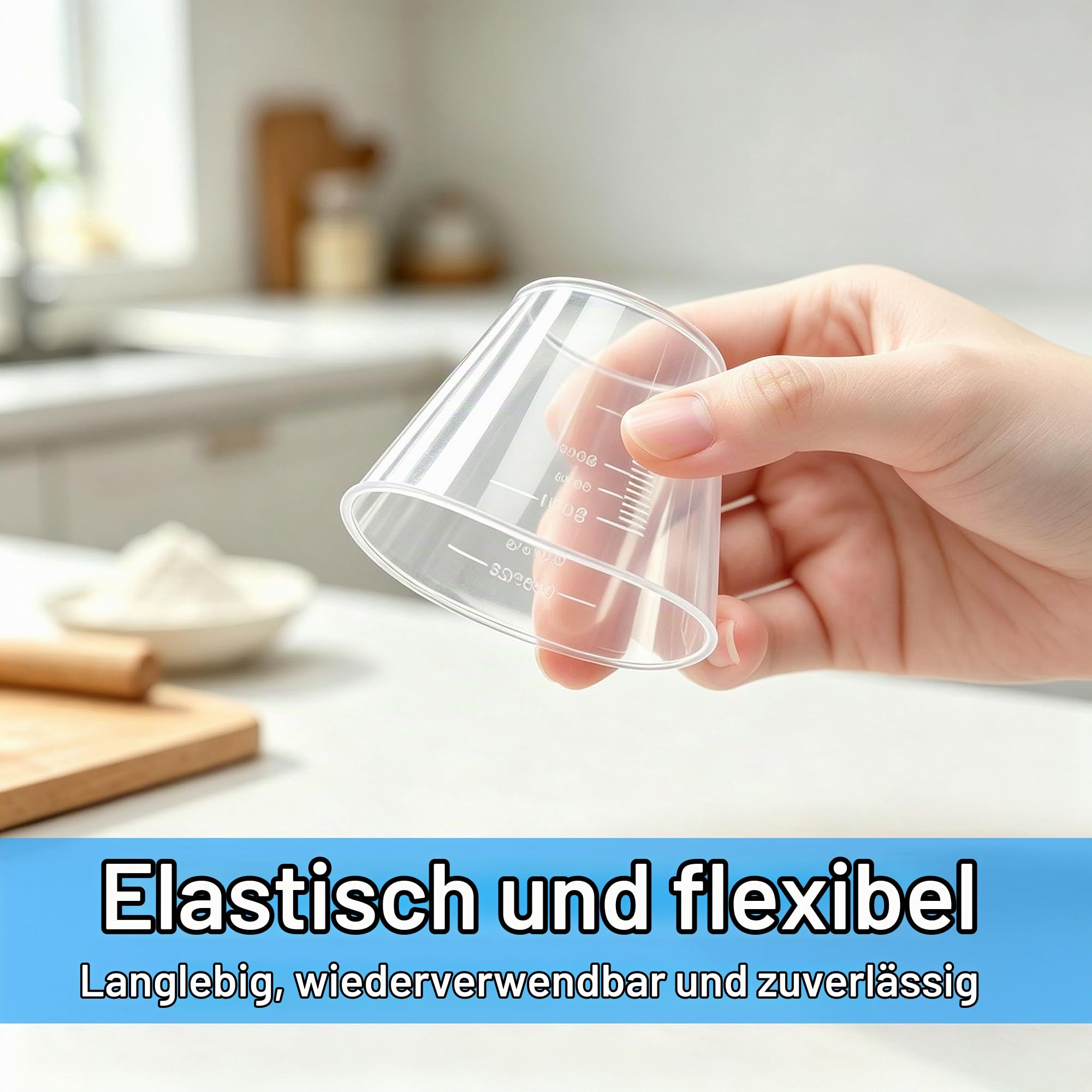 Kleiner Messbecher 30ml Kunststoff Mini Messbecher Klein 10 Stück, Transparent kleine Präzisionsmessbecher mit Skala, Mini Meßbecher Dosierhilfe für Waschmittel, Küche, Labor, Kochen Measuring cups Küche, Haushalt & Wohnen