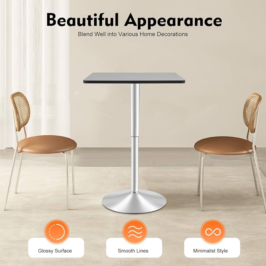 Amazon.com: Square Bar Table,360° Swivel Table Top
