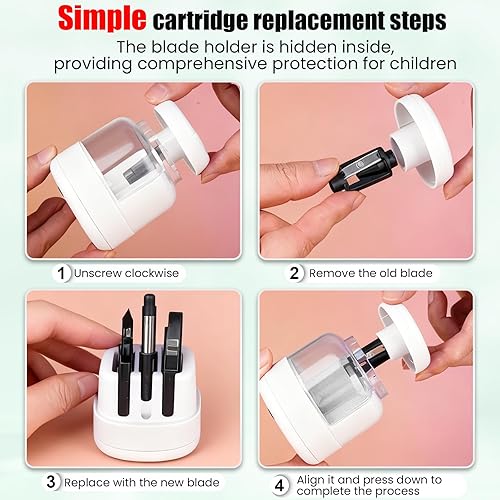 Miniatura 7 de Sacapuntas eléctrico, sacapuntas automáticos recargables para niños, recargable, portátil, sacapuntas de colores pequeños (0.23-0.315 pulgadas) para