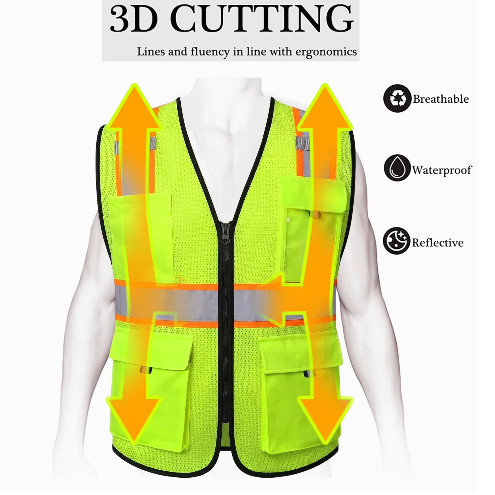 Snapklik.com : HYCOPROT High Visibility Safety Vest Hi Vis Reflective ...