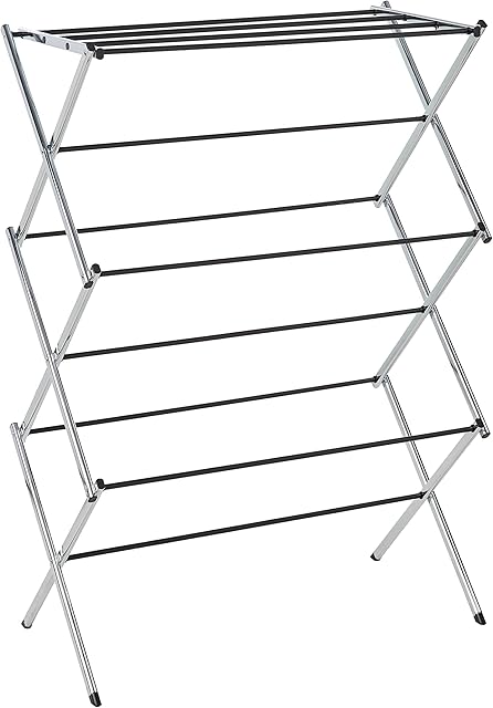 Amazon Basics Foldable Concertina Indoor Clothes Airer - Chrome