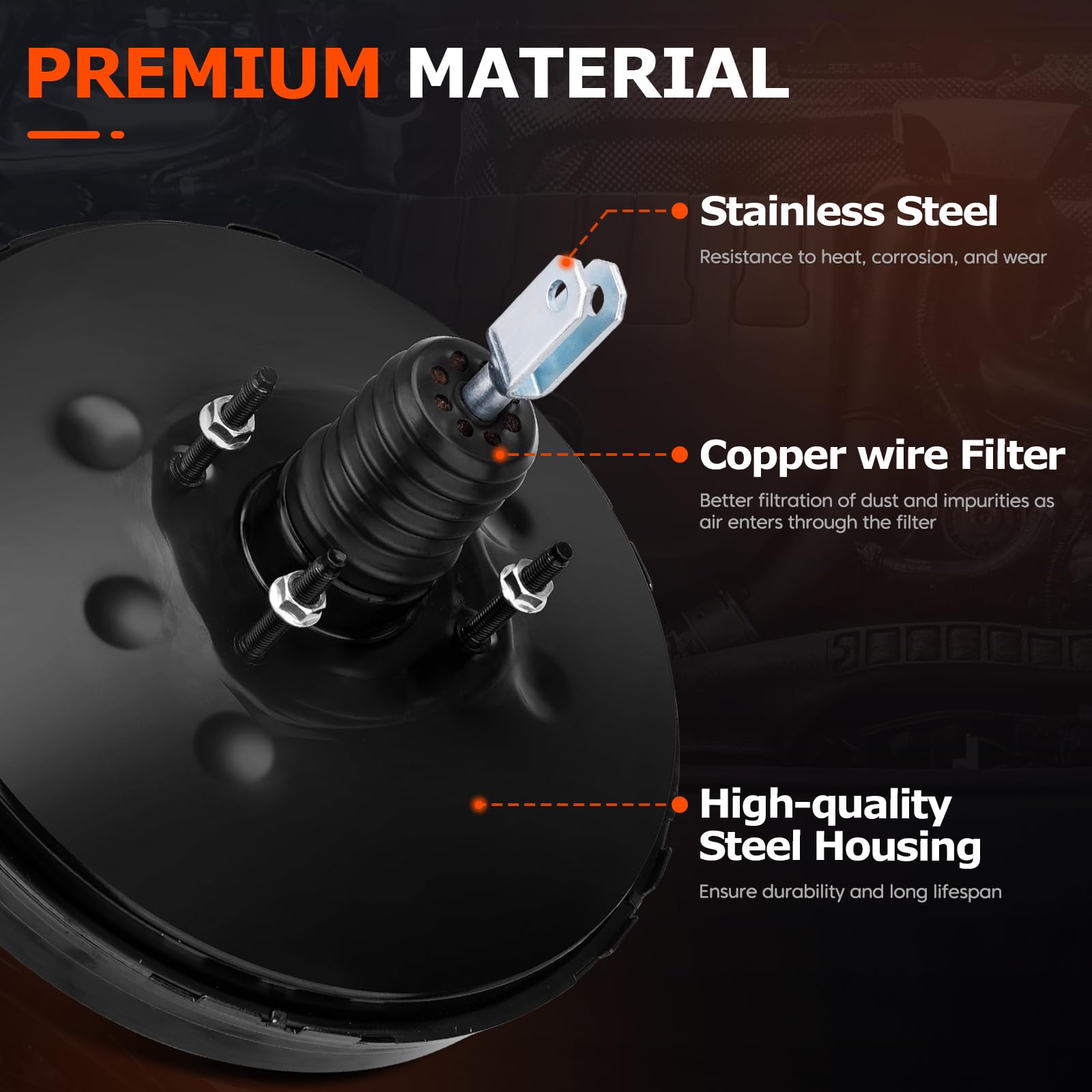 54-74232 Vacuum Power Brake Booster Compatible with 2007-2010 Lincoln MKX, 2007-2010 Ford Edge, 2007-2015 Mazda CX-9 3.5L 3.7L V6 Replace # 7T4Z2005A 8T4Z2005A AT4Z2005A TDY14380ZA TD1143800Z