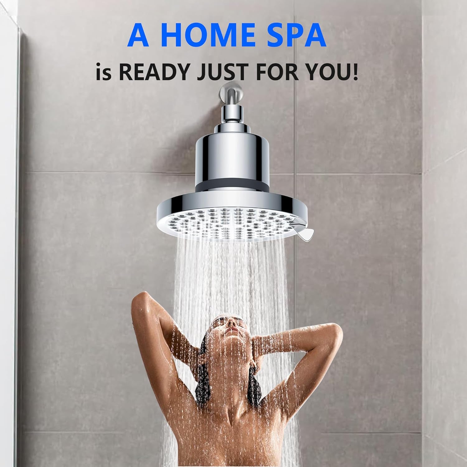 High Pressure Shower Head with Filters: Fixes Low Pressure & Rust Water for Old Apartments - 6" Hard Water Filtered Showerhead Removes Chlorine Easy Twist-on Install for Dorm Renter