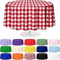 Vista 15 de Mulbozy 2 manteles de plástico con lunares rosas y blancos para mesa rectangular, fundas de mesa de fiesta de confeti de puntos rosas para baby