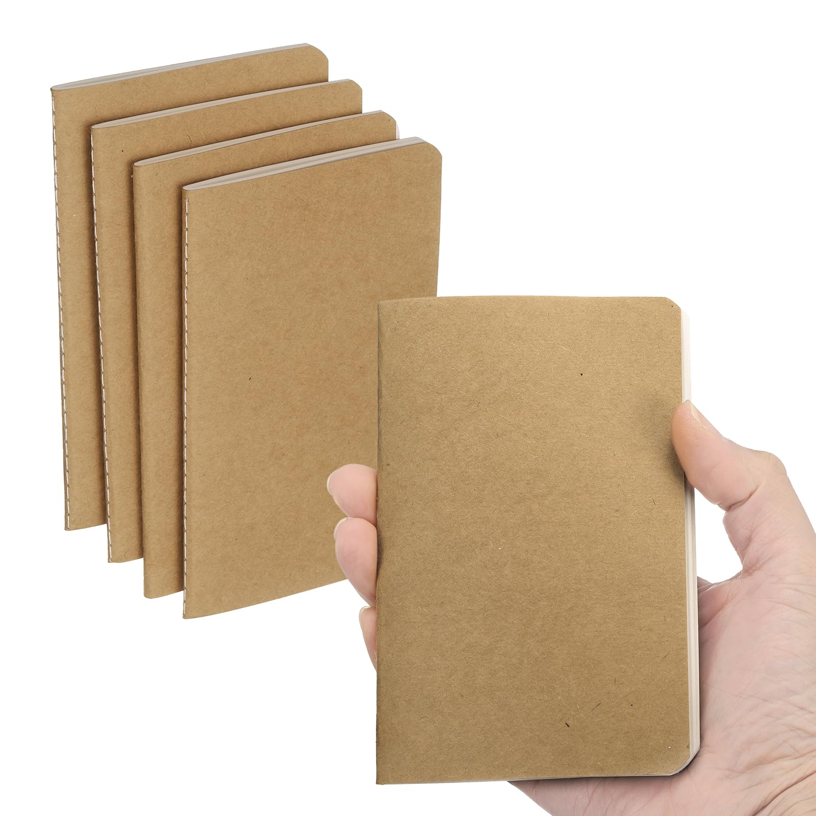 PATIKIL 6 Pack A6 Notebook, A6 Journal Mini Notebook Pocket Kraft Memo Notepads Lined Sketchbook Small 3.5x5.5 Inch 30 Sheets for Men Women Office Supplies Purse Travelers, Kraft Tone