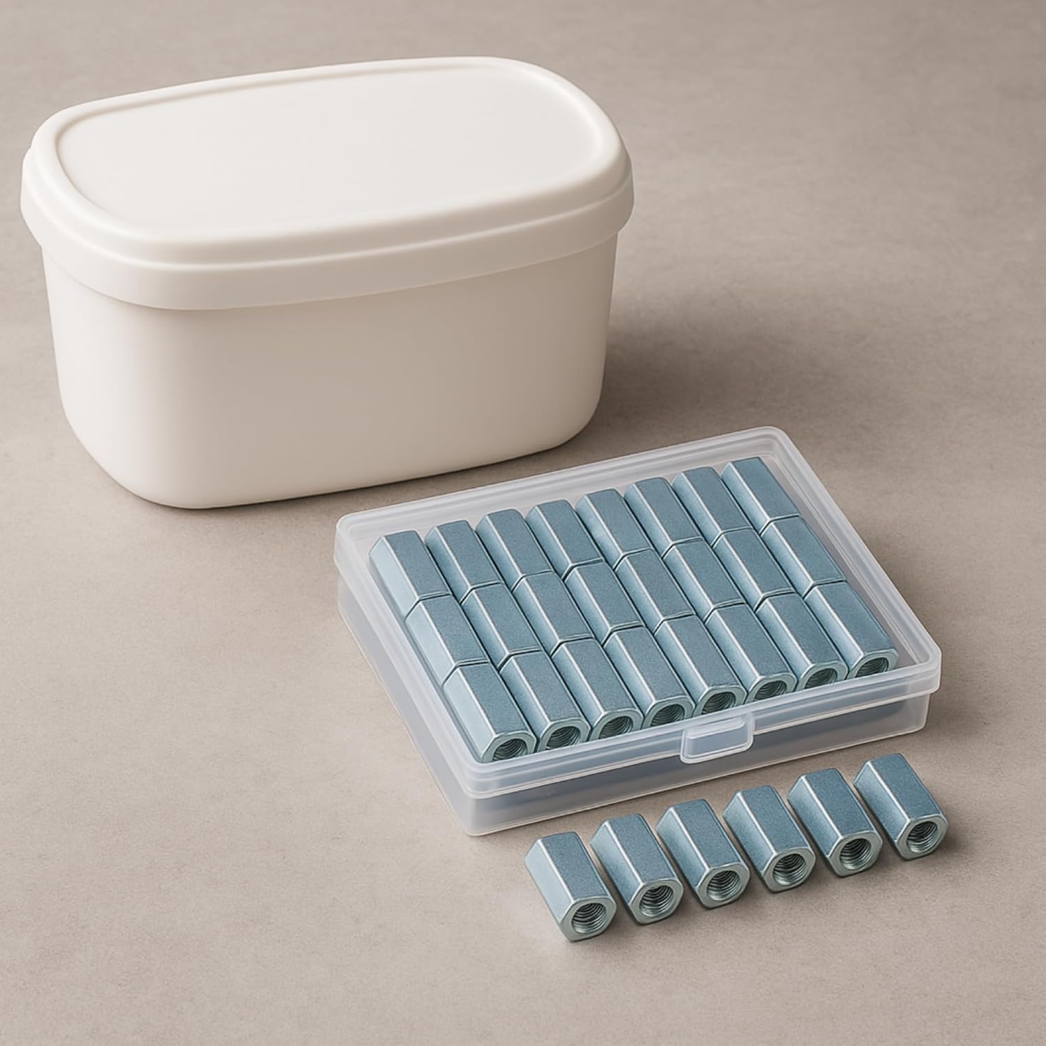 1/2-13 Hex Coupling Nut, Pack of 100, Zinc-Plated Carbon Steel Extension Rod Coupler Connector