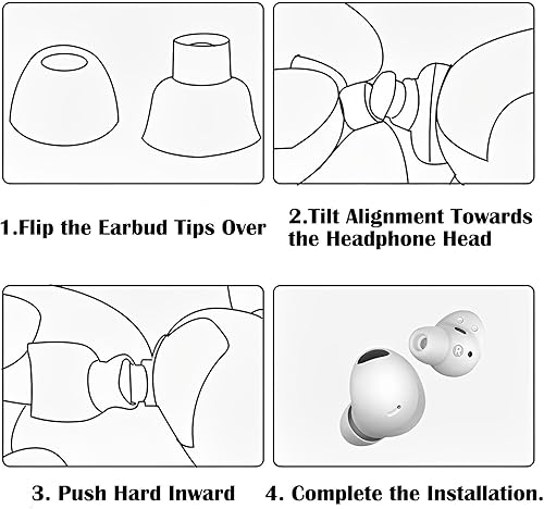 Miniatura 5 de DMZHY Puntas de repuesto para auriculares de abeto para Galaxy Buds Pro 2, piezas de repuesto para auriculares de silicona, puntas de goma,