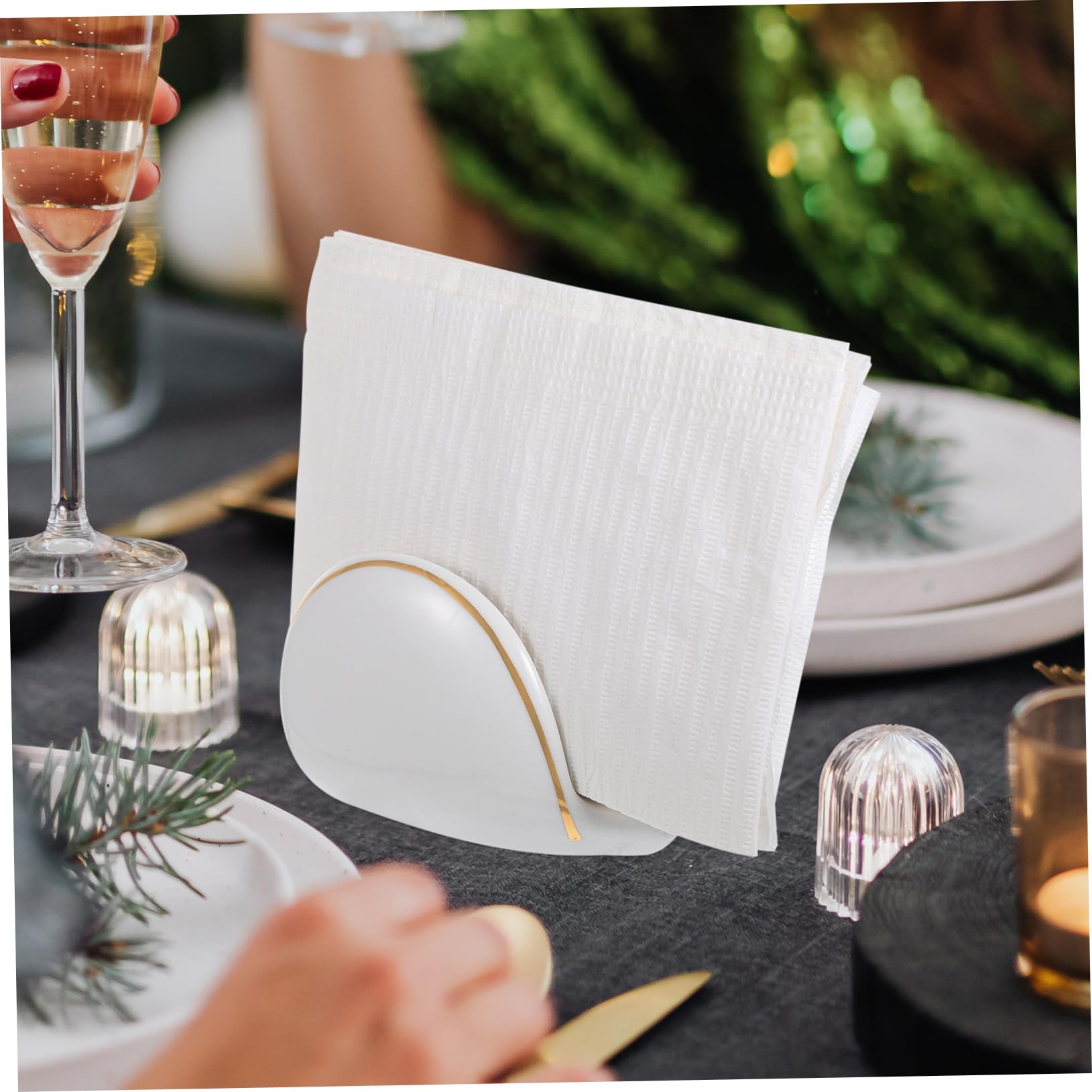 Ciieeo Distributeur De Serviettes en Papier Polyvalent 4 Pièces Peu Encombrant en Céramique