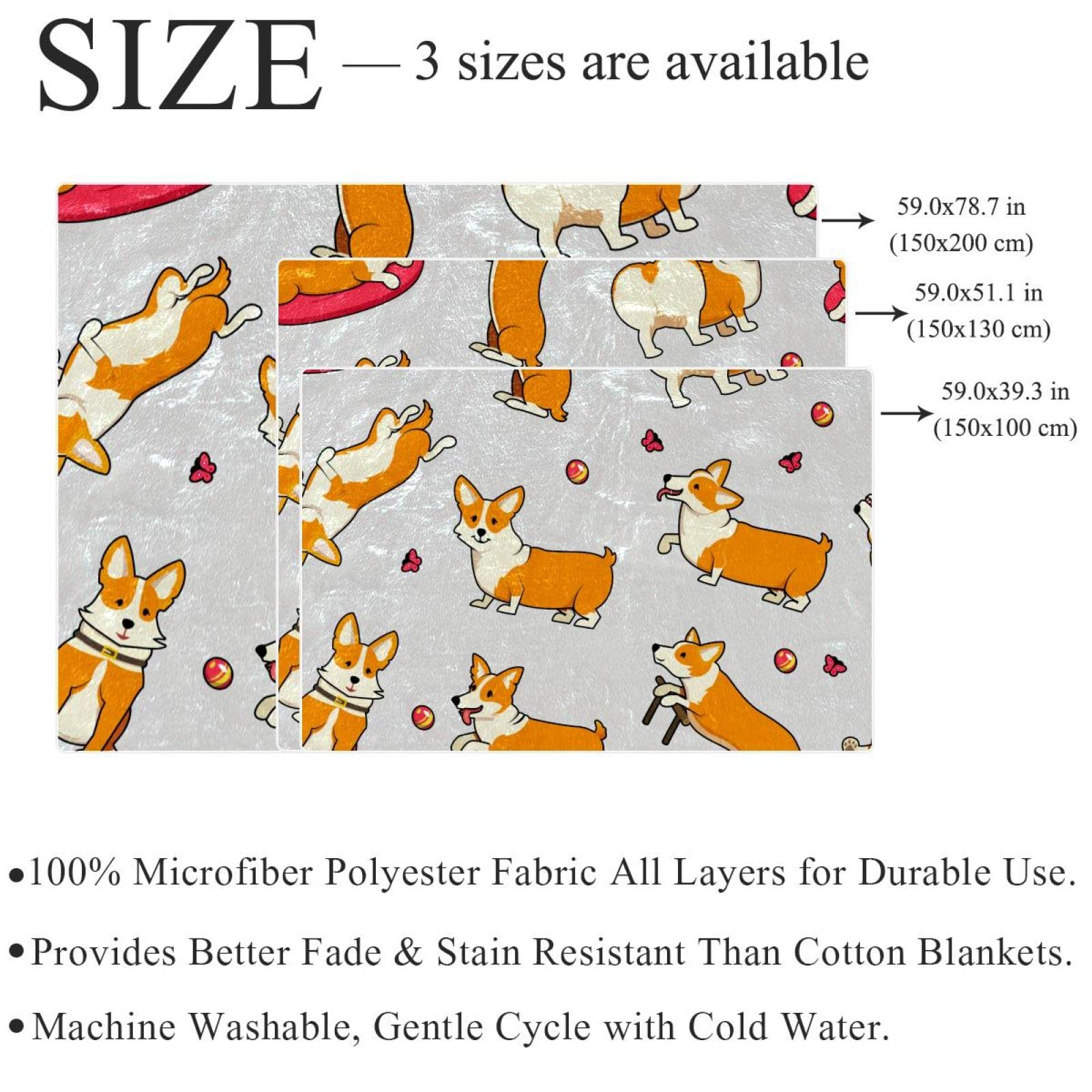 Manta de forro polar para sofá, sofá o cama, manta suave y acogedora para perro Corgi