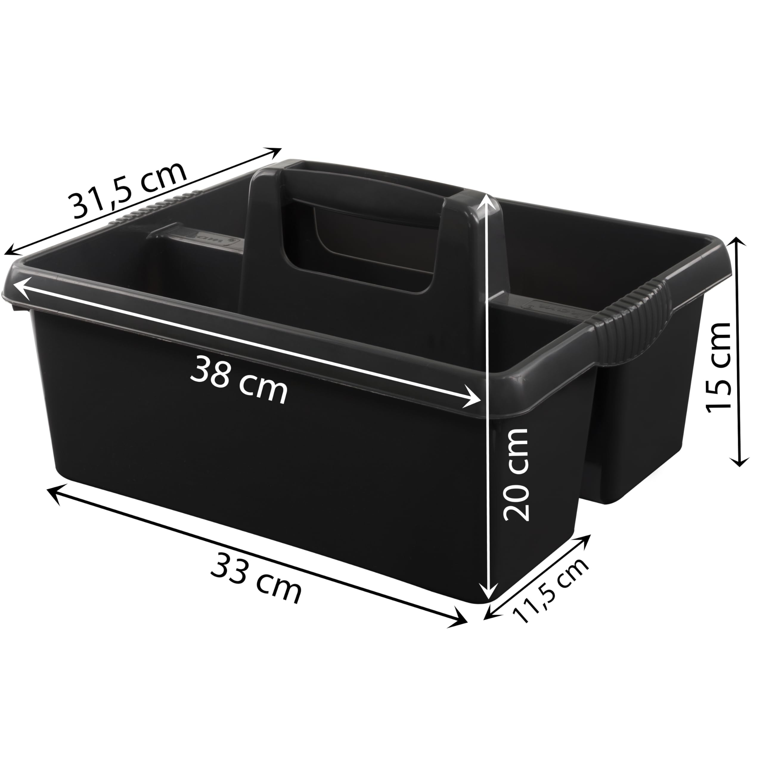 6 x przenośny organizer środki czyszczące 38x32x15cm czarny uchwyt