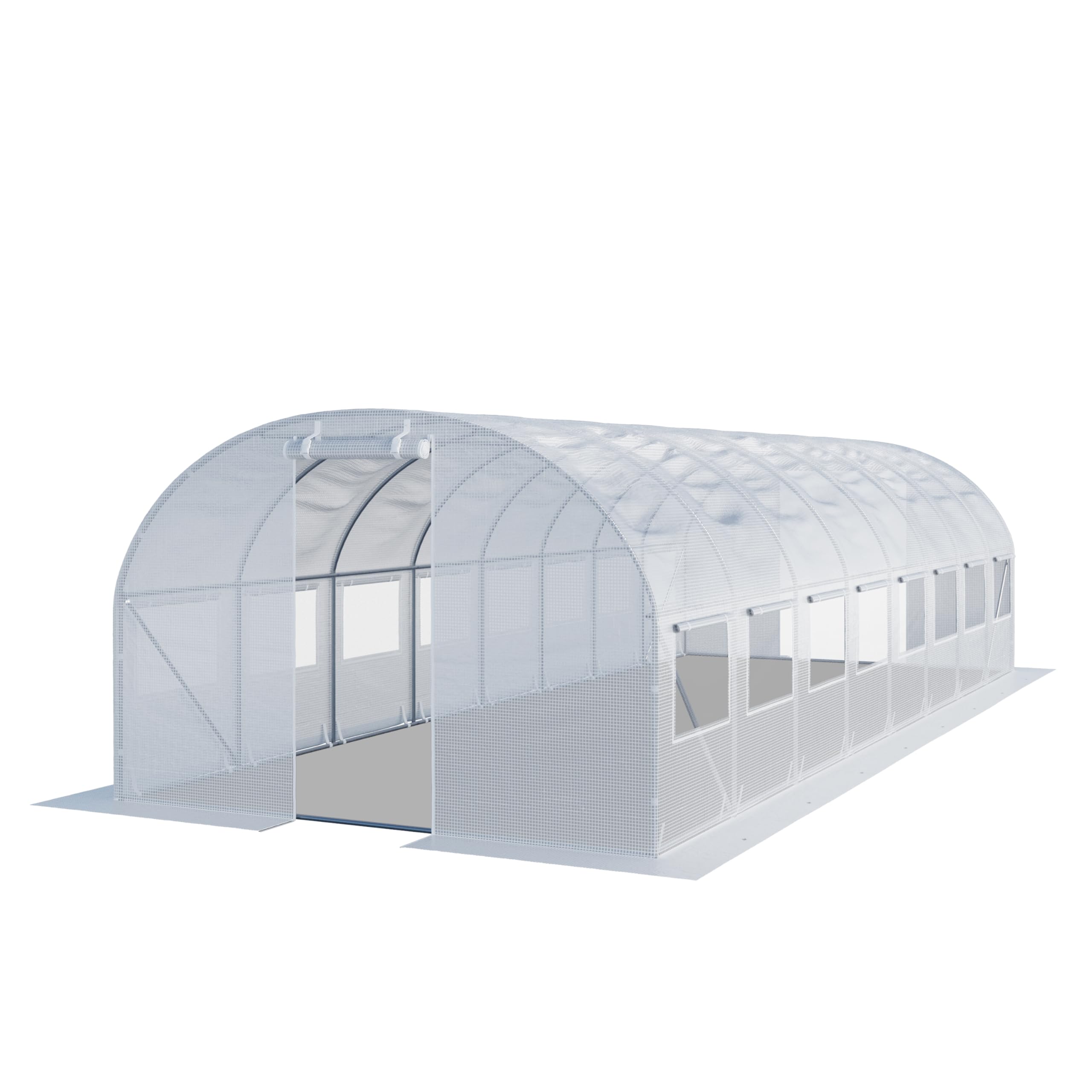 TOOLPORT Invernadero túnel Invernadero Jardín para Plantas con Ventanas 4x8m - Lona de PE 180g/​m² Blanco Transparent