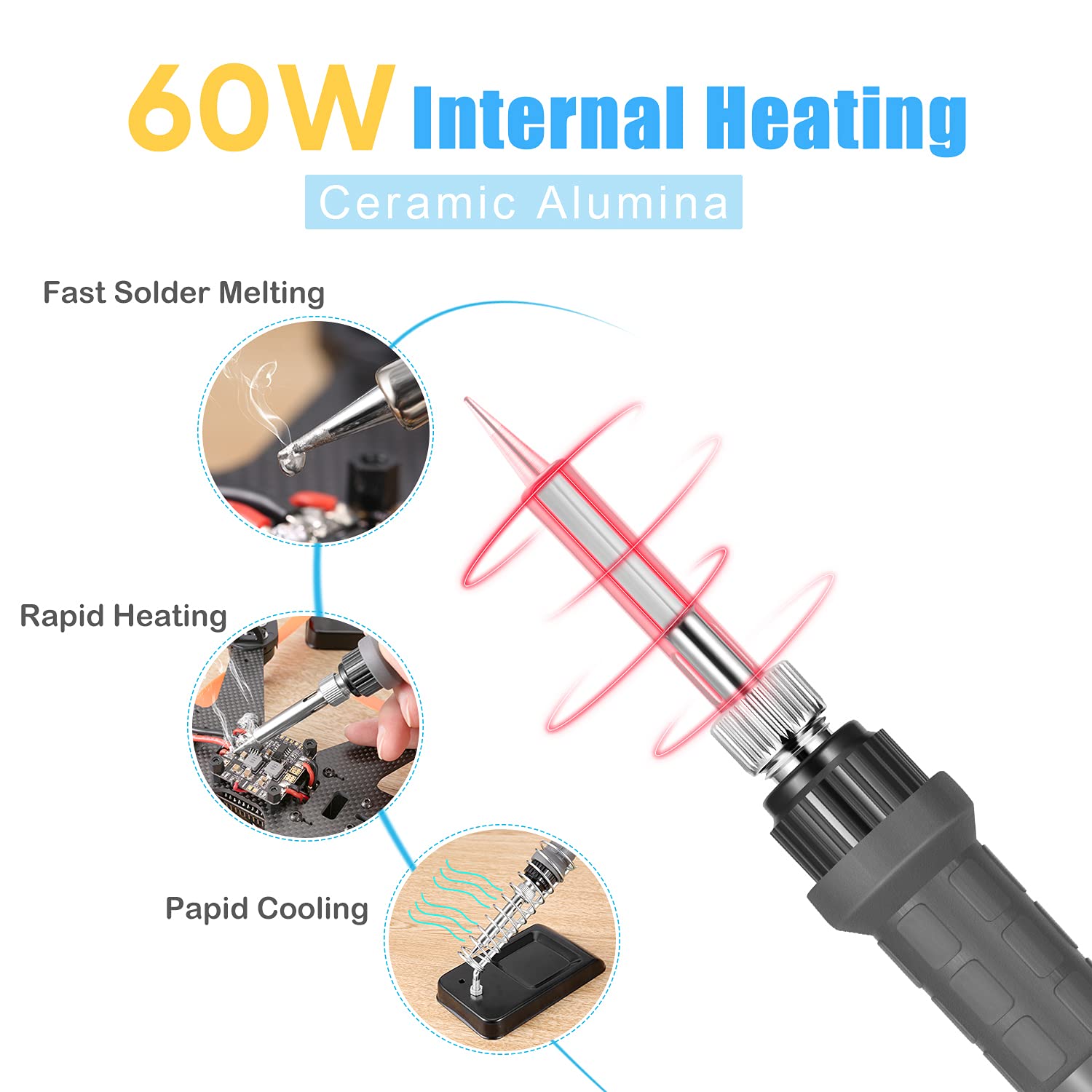 DazSpirit 18in1 Soldering Irons Kit, 60W Adjustable Temperature 200