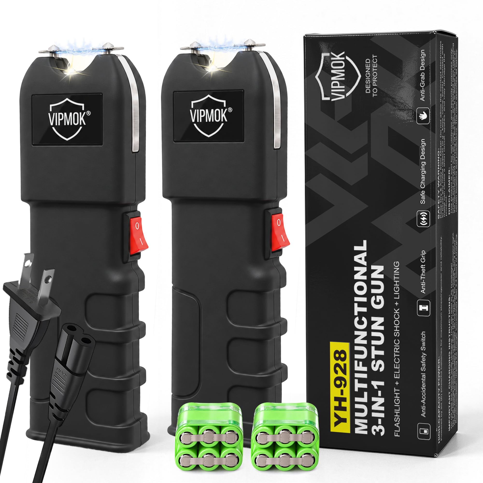 928 2 in 1 Stun Gun with LED Flashlight Personal Protection Device