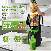 Vista 3 de Máquinas exprimidoras, canal de alimentación de boca grande de 5.3 pulgadas con autoalimentación y diseño manos libres, máquina extractora de jugo
