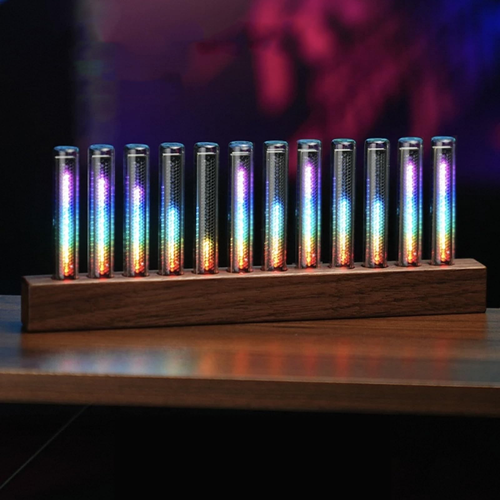 Lampa spektrum odbioru dźwięku RGB, regulowane światło spektrum muzyki, 7 wstępnie ustawionych trybów, z 12 lampami świetlnymi LED i przetwornikiem mikrofonowym, do gier, tudio, domu