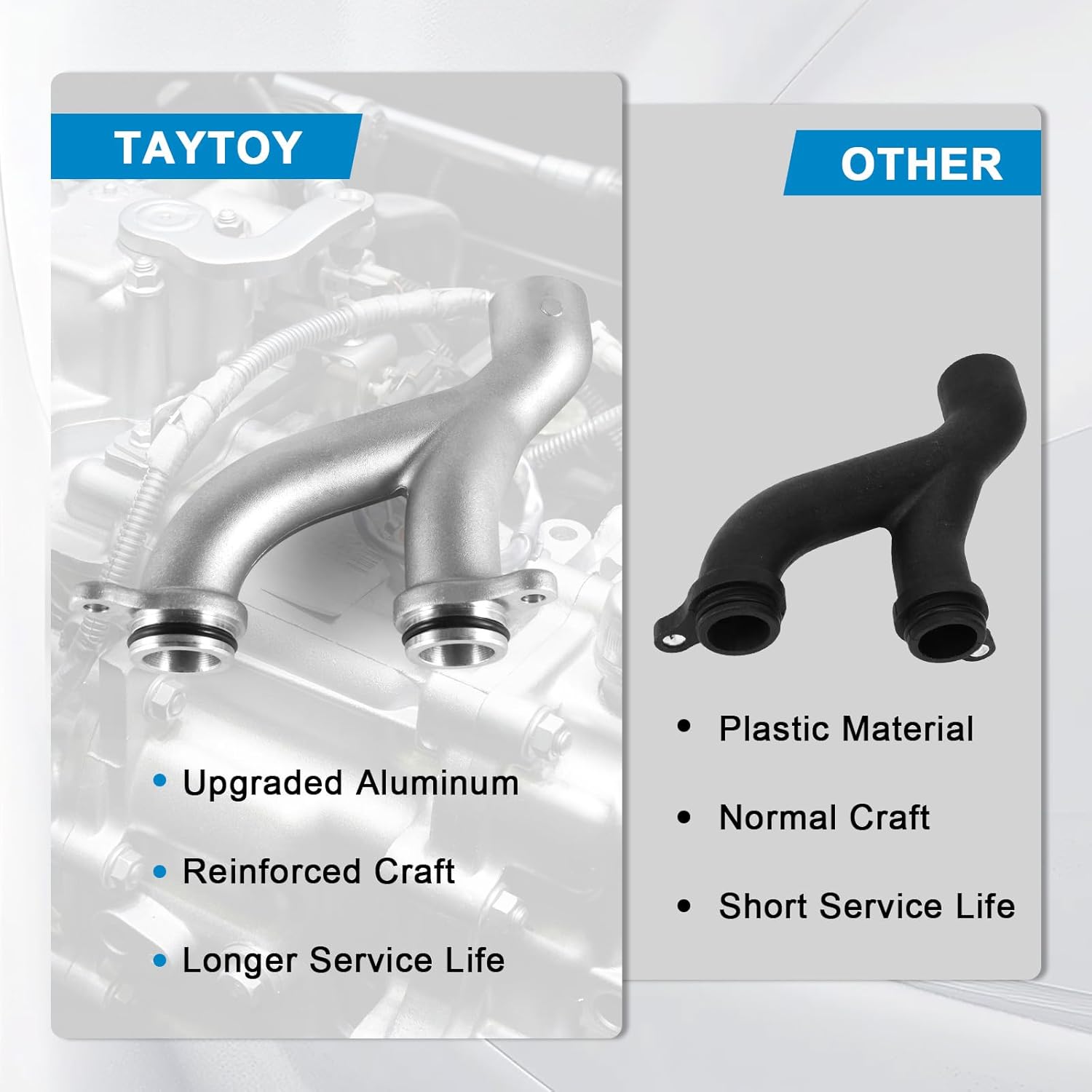 (OEM Part) LR090630 LR092992 AJ813917 Engine Coolant Pipe Water Outlet Tube for 2014-2023 Land Rover Range Rover Sport Velar Discovery Defender 110 90 Radiator Coolant Flange 3.0L 5.0L