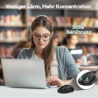 TECKNET Csendes Vezeték Nélküli Egér 3200 DPI, Bal és Jobbkezes, USB Nano Vevővel 2