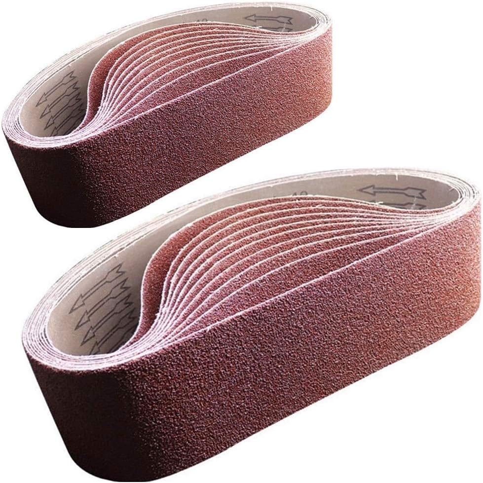 Set De 15 Bandes Abrasives 75 X 533 Mm Pour Ponceuse à Bande - Grains 80 à 150