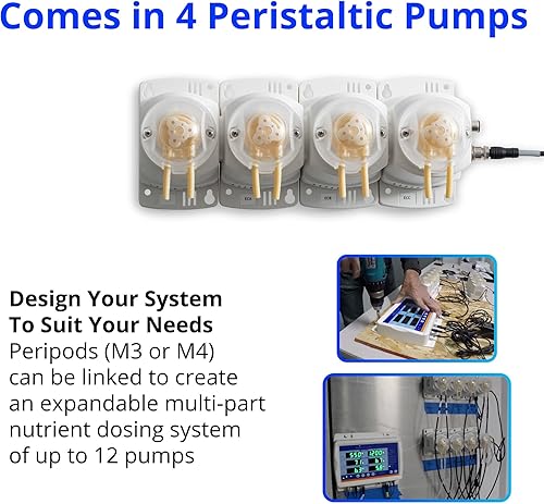 Vista 7 de Bluelab PERIPODM3 Peripod M3 para controlador Pro, dosificación para pH y nutrientes, 3 bombas con accesorios