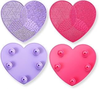 2 Pcs Makeup Brush Cleaning Mat, Dual-Sided H...