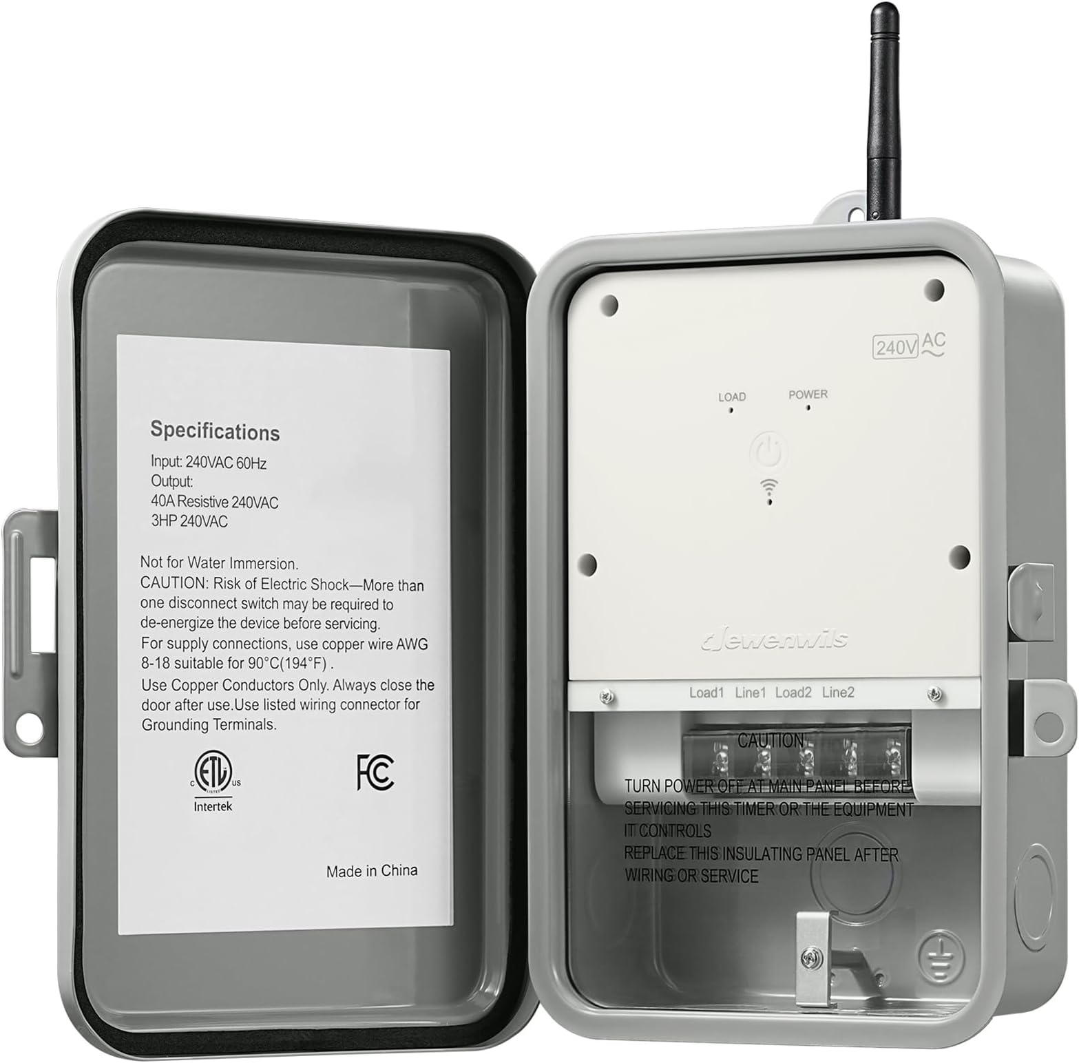 Pool Pump Timer, Outdoor Smart WiFi Box, Heavy Duty 40A 240VAC 3HP Wireless Controller Timer for Pool, Water Heater, Compatible with Smart Phone, Alexa, Google Assistant, ETL Listed