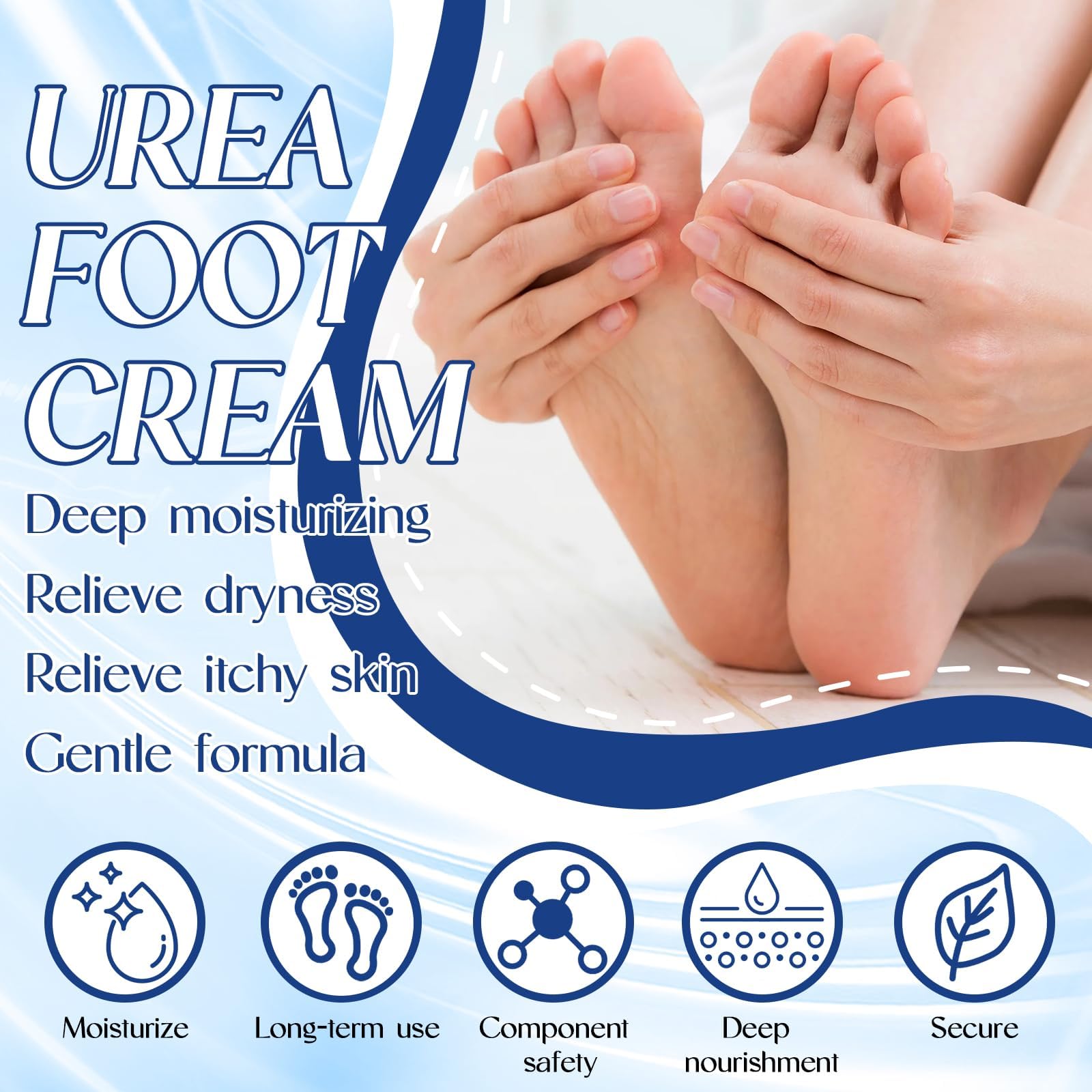 Crema Urea 2PCS, Urea Piedi, Piedi Arricchita con, Crema piedi secchi screpolati, per Mani, Talloni, Gomiti, Unghie e Ginocchia