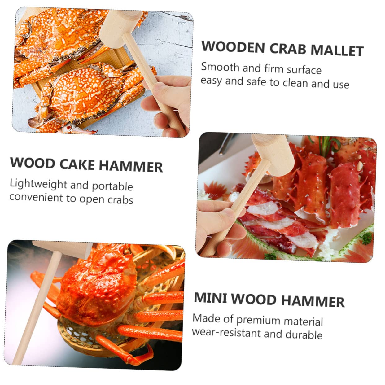 Lot De 3 Maillets En Bois Pour Crustacés – 19 Cm – Pour Casser Coquilles Et Préparer Desserts – Cuisine Et Loisir Créatif - 11
