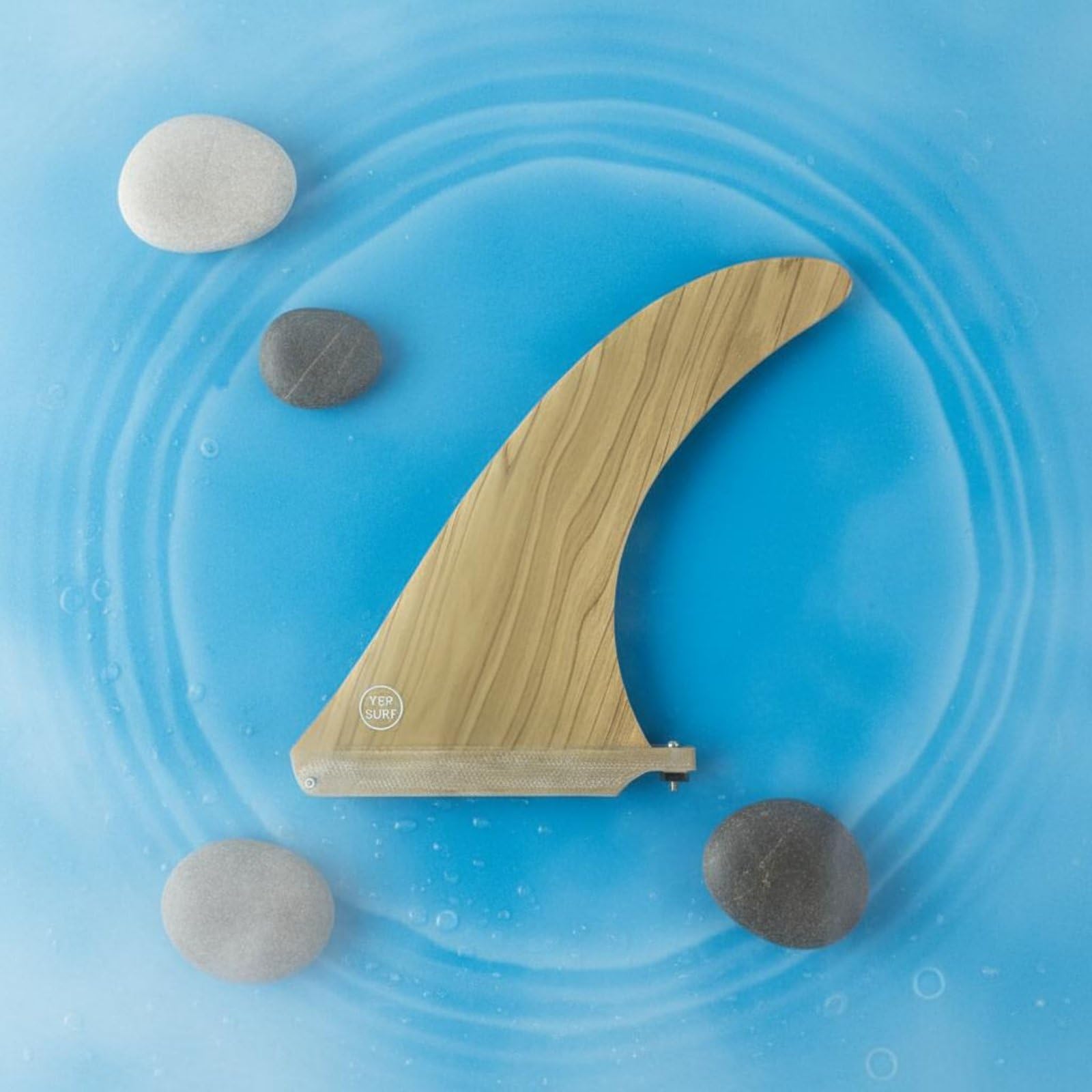 Amagogo Surfbrett Single Fin Surfboard Flosse Zentral Heck in Holzlook aus Fiberglas Bambus für Geschmeidige Kontrolle Sauberes Down-the-line Anpassbares