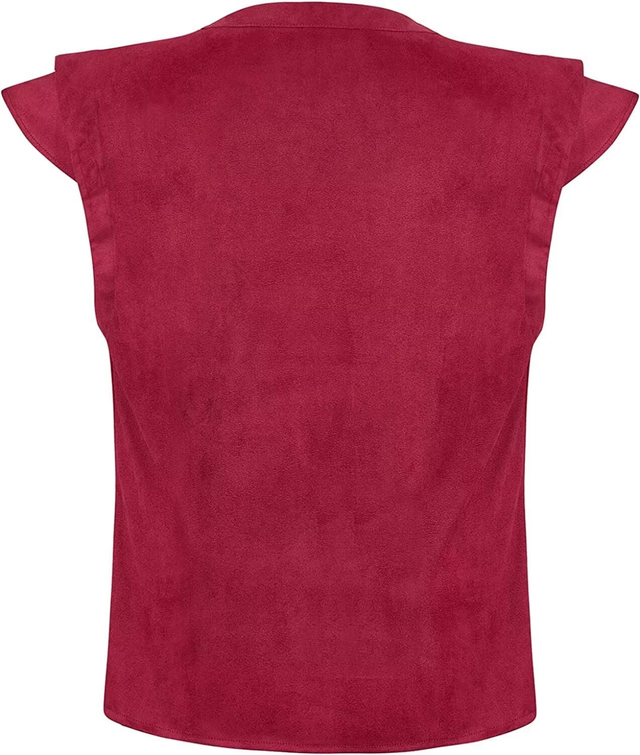 jutrisujo Victorian Suit Vest Steampunk Gothic Pirate Renaissance Costumes Mens Waistcoat Medieval Renaissance Party Wine Red S - Image 4