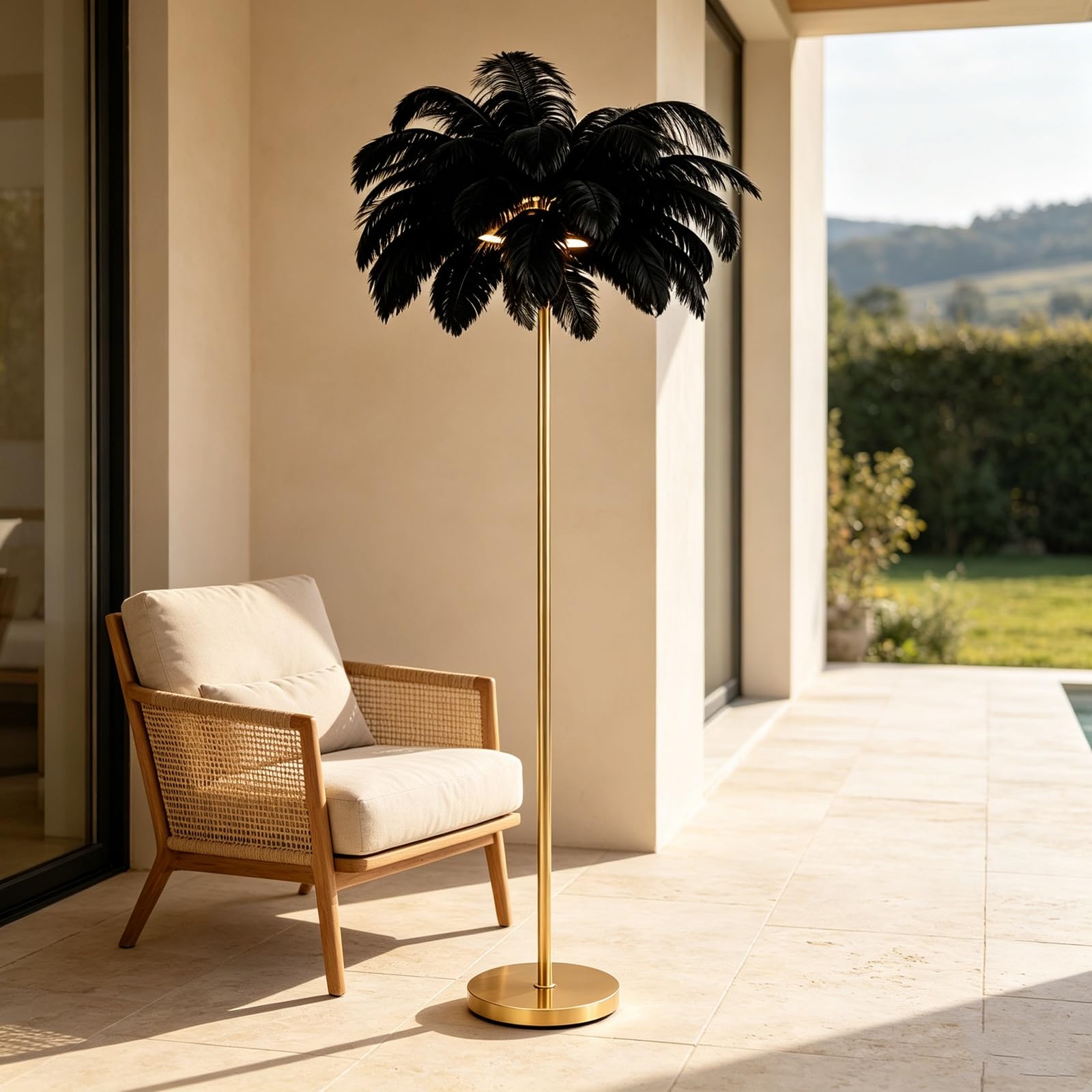 LCNDKF Indoor Aesthetic Feather Floor Lamp