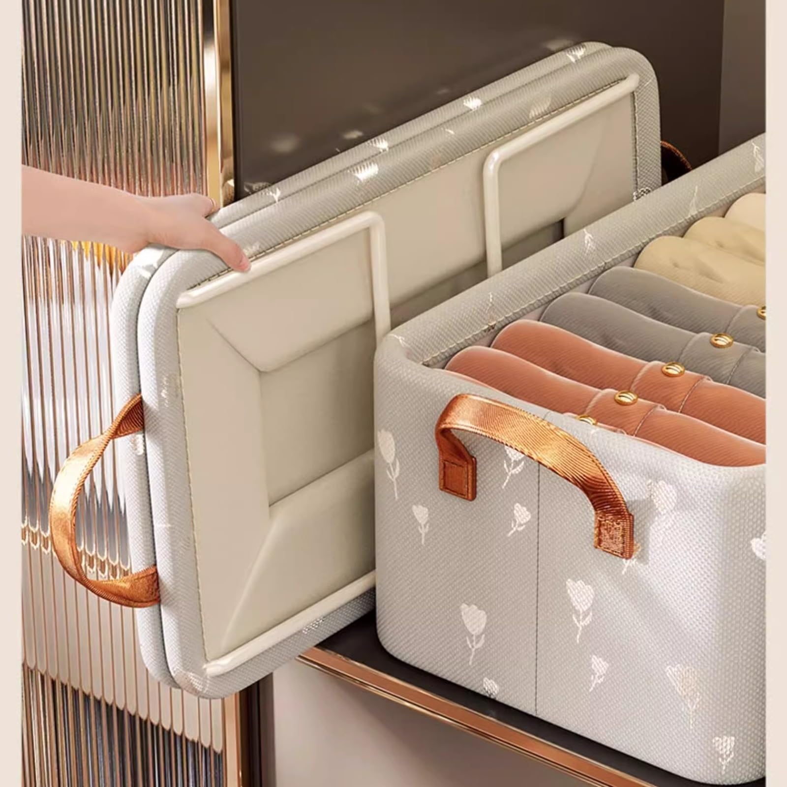 Organizador de cajones para Ropa Interior, Caja de Almacenamiento de Calcetines, Separador de Sujetadores, Armario y Ropa con estantes de Soporte para Vaqueros, Camisetas y Pantalones.