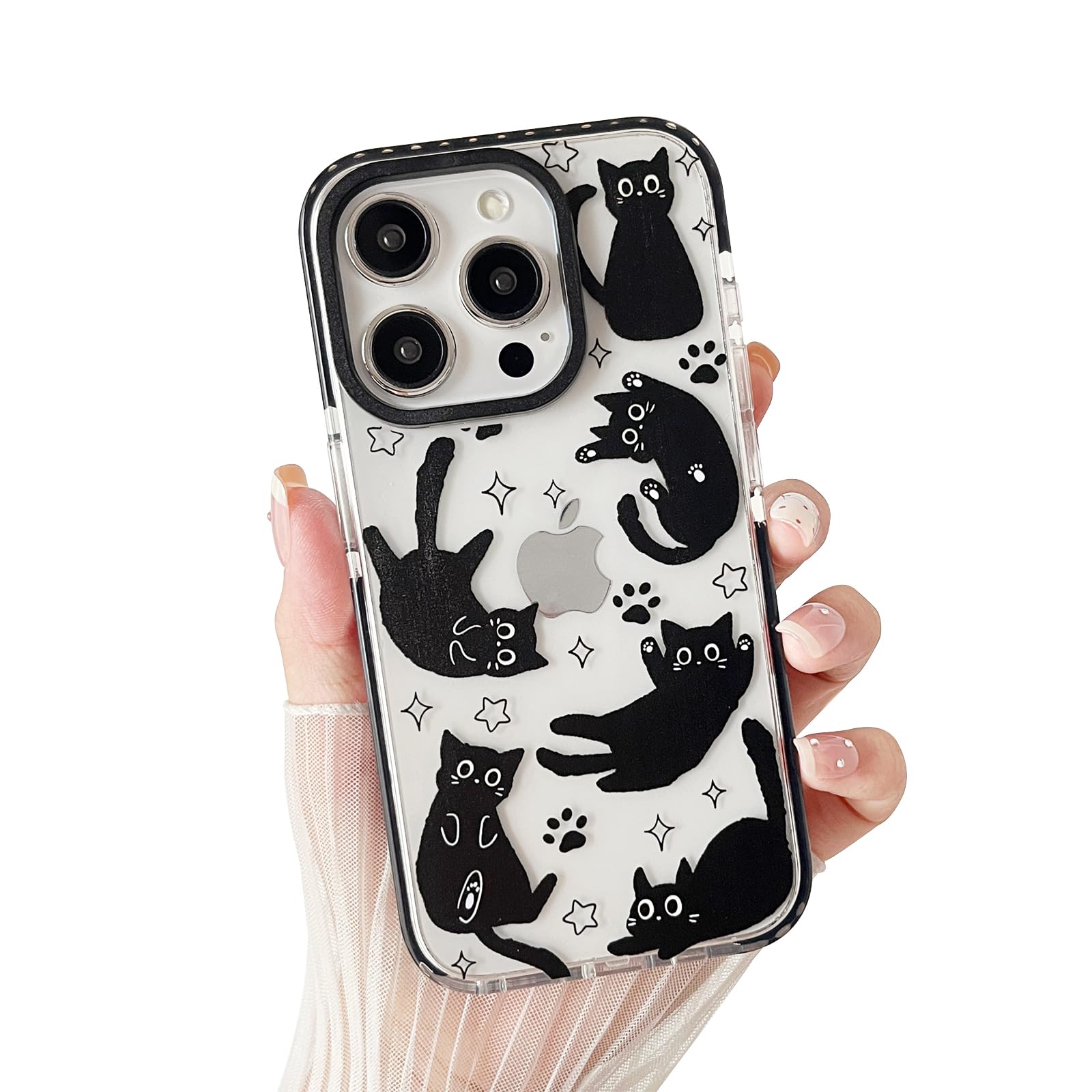 Cute Funny Black Cat Clear Phone Case For IPhone 15 14 13 - View #7