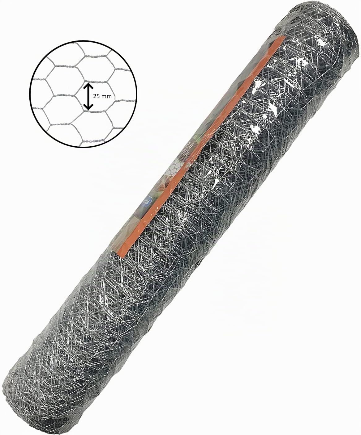 Grillage à poules, lapins, potager - 0,5 x 10 m - Galvanisé - triple torsion - Maille hexagonale 25mm - Diamètre fil 0,7mm - Maille souple pour enclos, élevage, volière