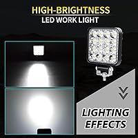 Vista 7 de Willpower 2 piezas de 8.4 cm 48W Mini luz de trabajo LED ultra delgada, cápsulas de luz LED de haz puntual para todoterreno, luces de conducción