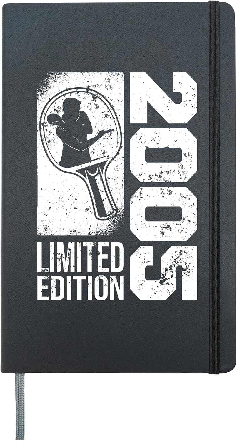 Table-Tennis Player Vintage born 2005 Birthday Ping-Pong Hardcover Journal, Black