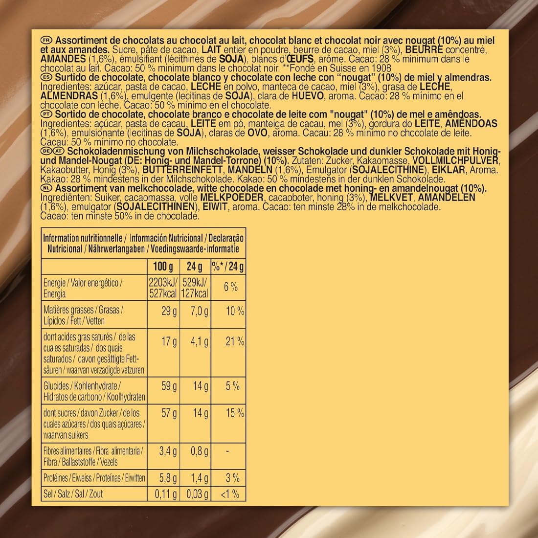 Toblerone Mix Chocolates Suizos - 3 Packs x 904g - Surtido Mini Chocolatinas Leche, Blanco y Negro con Turrón de Miel y Almendras