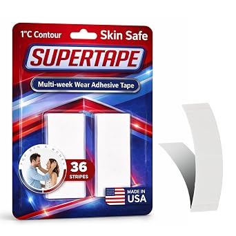 SUPERTAPE Contour 1" C Lace Tape for Wigs Waterproof, Double Sided Wig Tape, Lace Front Wig Tape Double Sided Ultra Hold, Double Sided Hair Tape Adhesive for Hairpieces 36 Contours